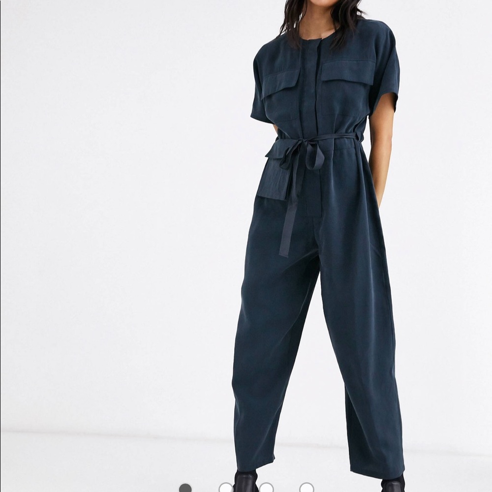NWT Navy Boiler Jumpsuit with detachable fanny pack